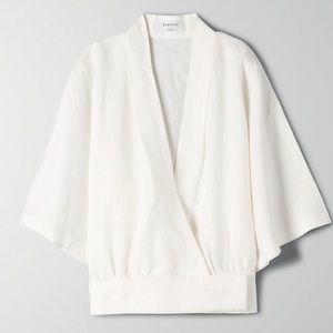 Aritzia Babaton Tahoma linen blouse Sz M NWT